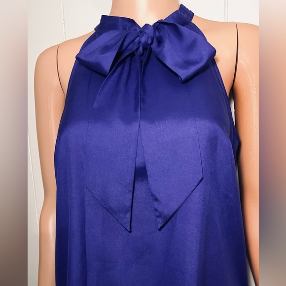 J.CREW- Sleeveless-Bow- Blouse/Tank-  Deep Blue/ Purple -Size: 6 - Picture 2 of 7